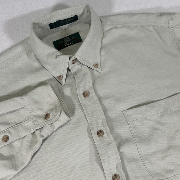Orvis Mens Medium Green Long Sleeve Button Up Made In‎ Hong Kong Fishing Shirt - Picture 1 of 6